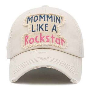 Ladies Stone Mommin Like a Rockstar Baseball Cap